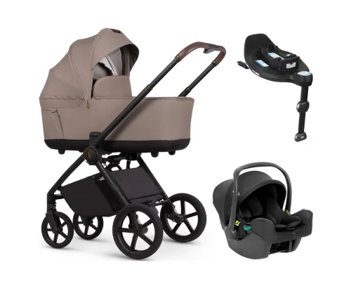 Venicci Claro 2 Almond wózek 4w1 z fotelikiem Graco SnugLite Midnight i bazą SnugTurn