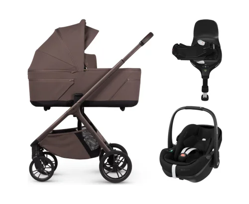 Venicci Tila Noce wózek 4w1 z fotelikiem Maxi-Cosi Pebble 360 Pro2 Twillic Black i bazą FamilyFix 360 Pro SlideTech®